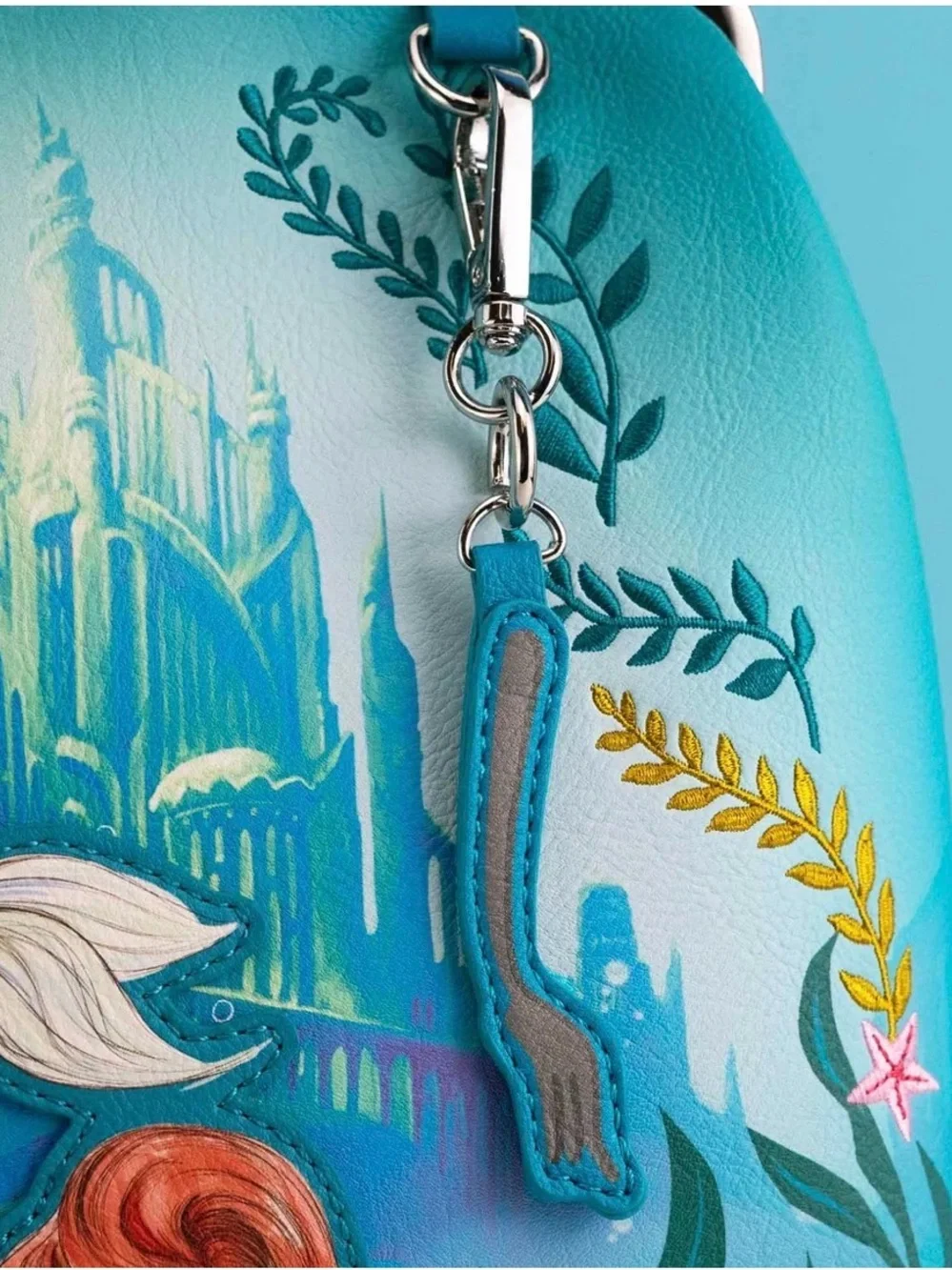 NEW Loungefly Disney Little Mermaid ARIEL Atlantica Flounder Kisslock Backpack